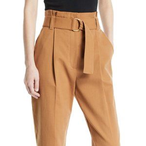 A.L.C Diego High-Waist Belted Cotton-Stretch Pants